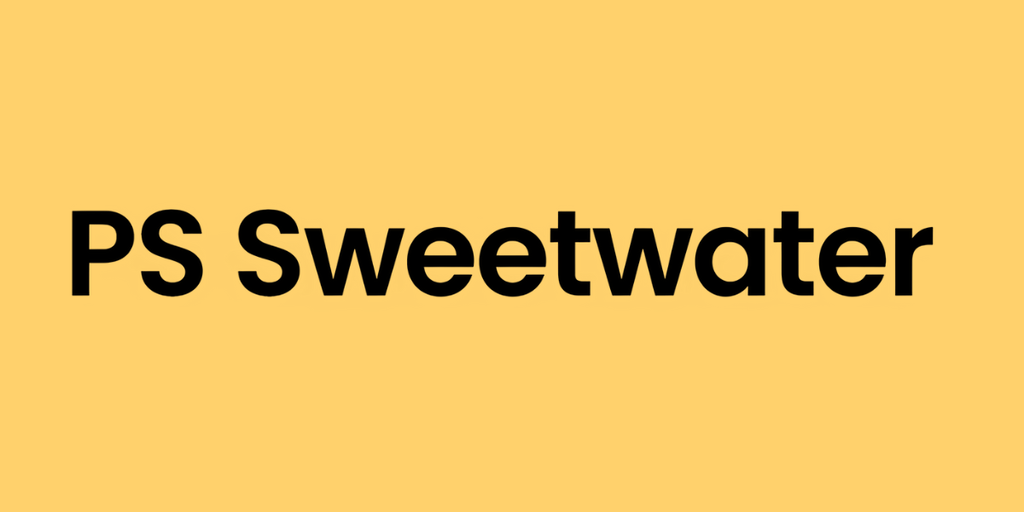 PS Sweetwater logo on yellow background representing nature-inspired storytelling, homesteading guides, and children’s books.