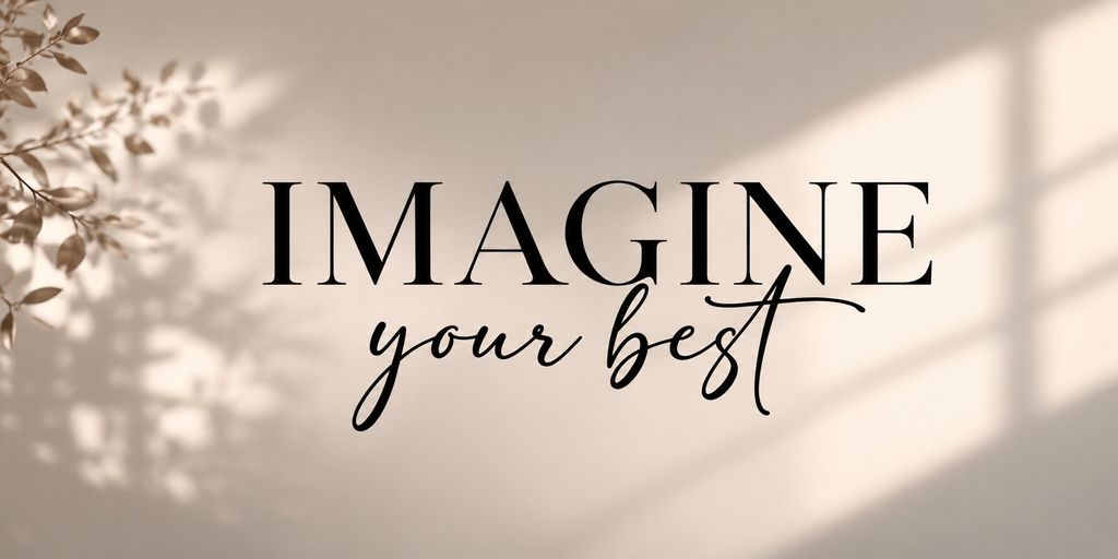 Imagine Your Best logo on a softly lit background with botanical shadows, representing unbiased aesthetic guidance and informed confidence.