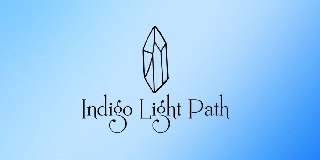 Indigo Light Path logo featuring a crystal icon on a blue gradient background.