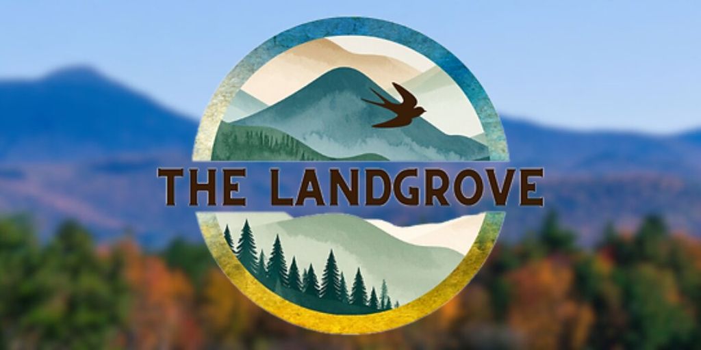 The Landgrove Inn logo with mountain landscape and bird illustration.