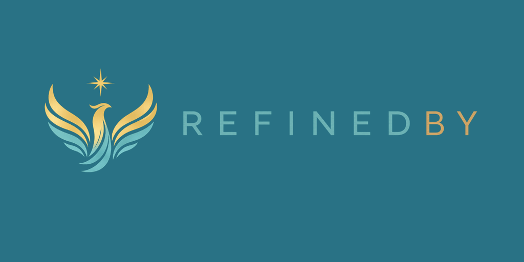 RefinedBy logo featuring a stylized phoenix on a teal background.