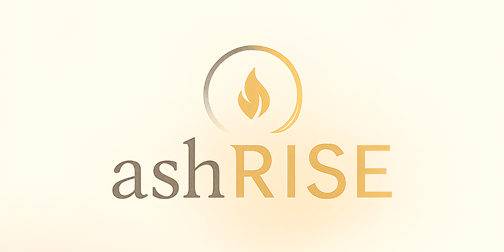 ashRISE logo representing a trauma healing and personal growth workshop.