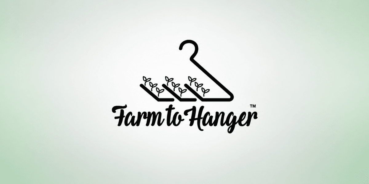Logo featuring a hanger with plants, representing Farm to Hanger concept