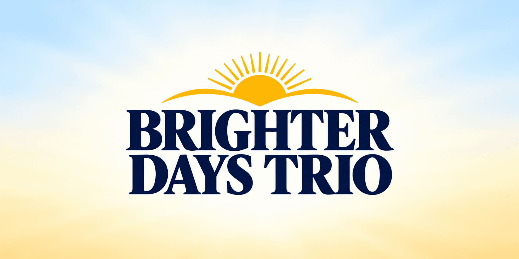 Logo for Brighter Days Trio featuring a sun and bright, uplifting colors
