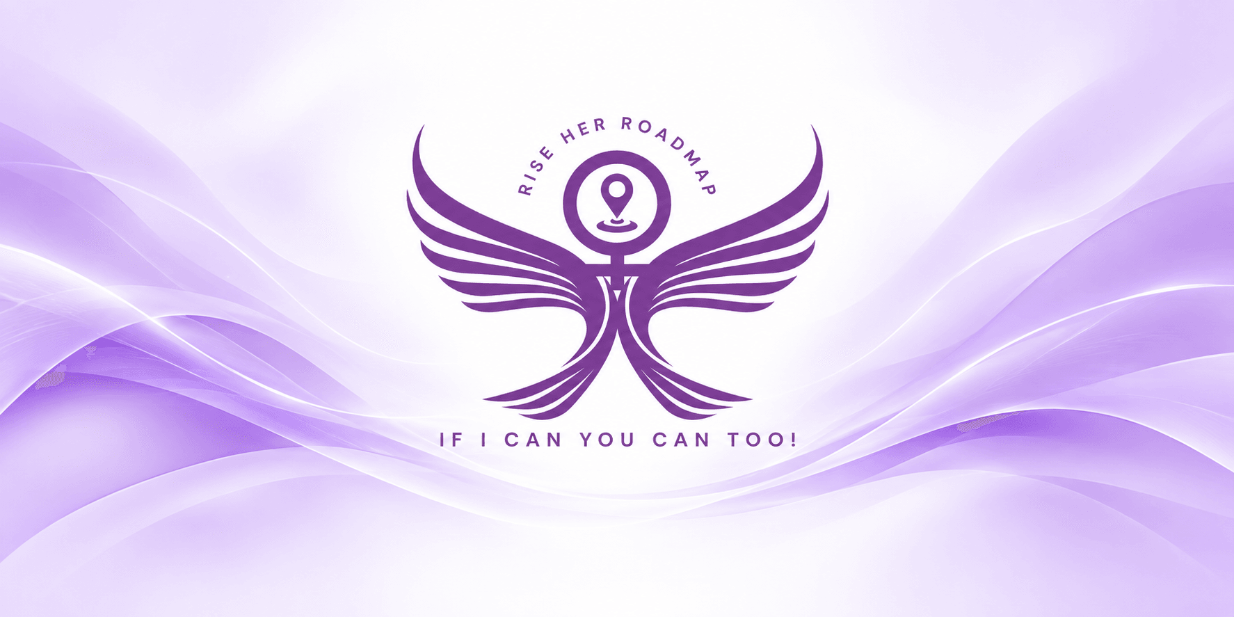 Logo with winged figure and text "If I Can You Can Too" on a purple background