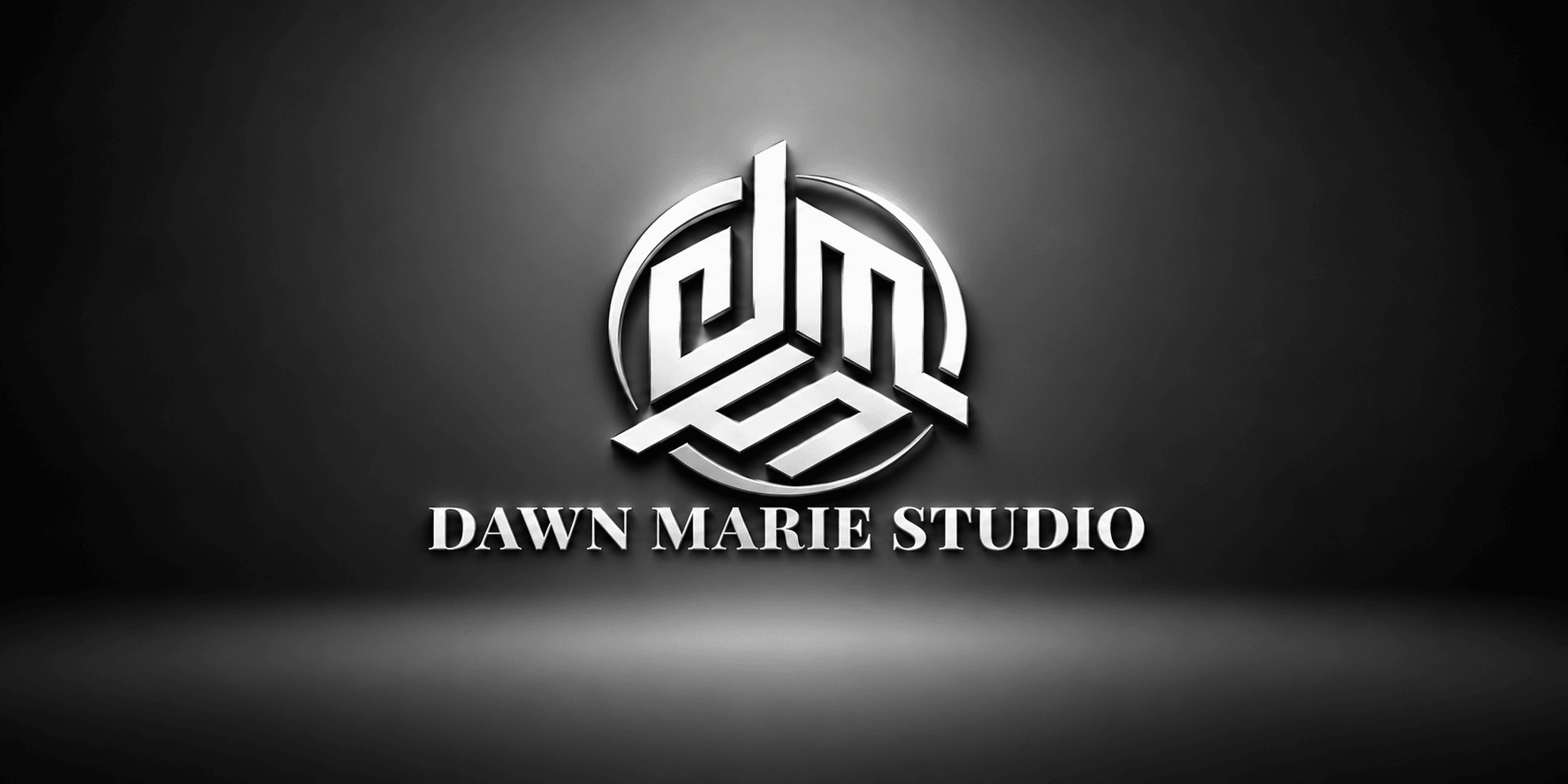 Logo design featuring the text "DAWN MARIE STUDIO" with an intricate circular emblem