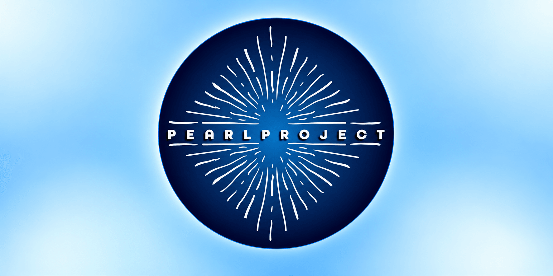 Logo of Pearl Project featuring radiating lines on a blue background