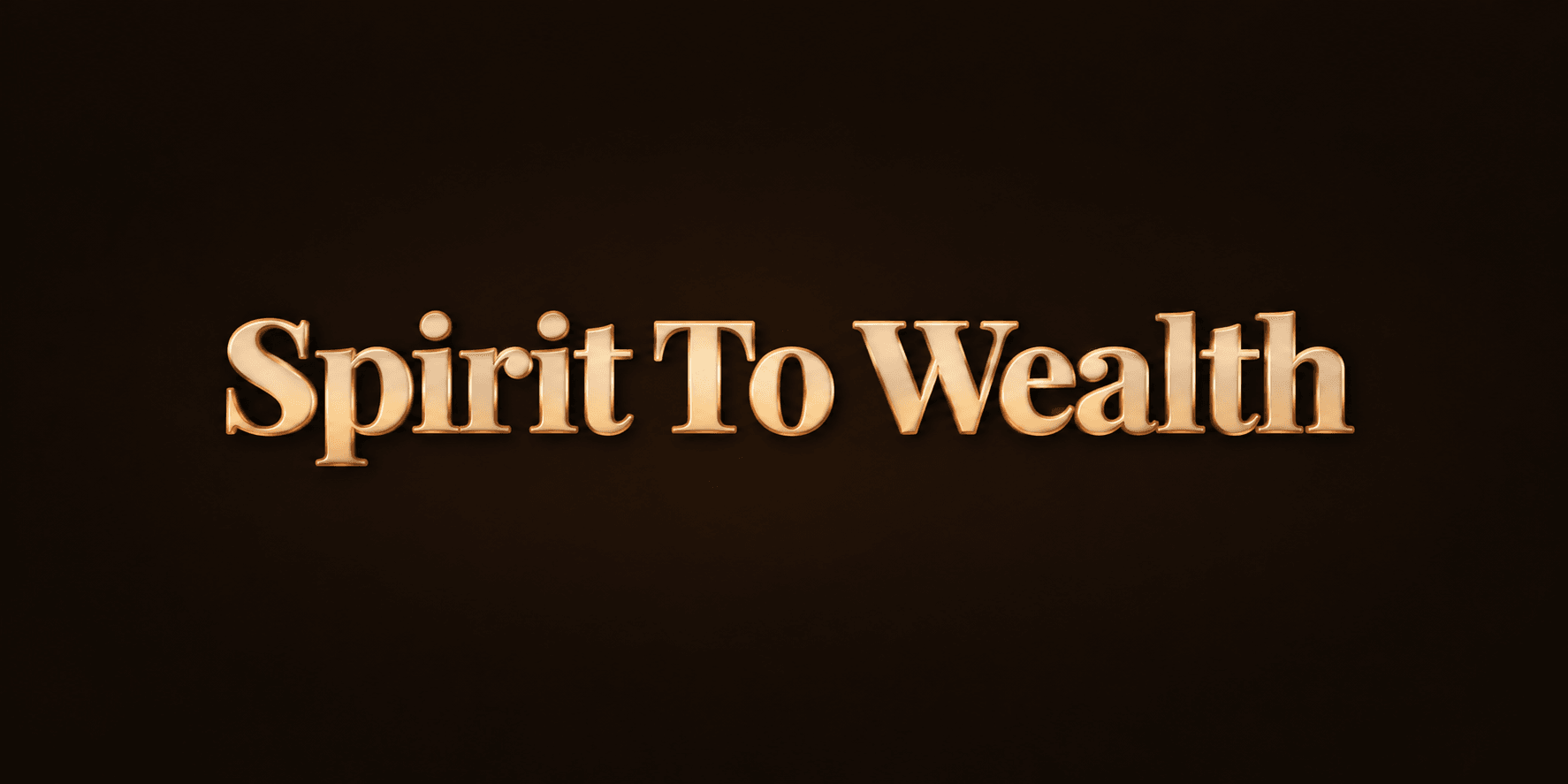 Stylized text reading "Spirit To Wealth" on a dark background