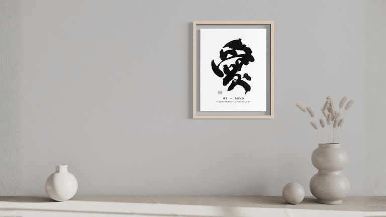 BrushForma offers minimalist, modern Japanese calligraphy artwork, blending tradition with contemporary design for intentional, soulful spaces.