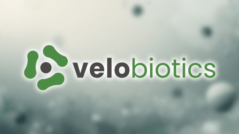 "Velobiotics logo, representing their innovative probiotic technology focused on gut health, offering scientifically-backed solutions for wellness."