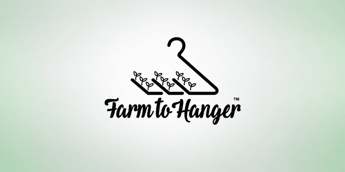 Logo featuring a hanger with plants, representing Farm to Hanger concept
