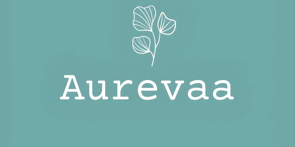 Aurevaa's elegant logo, featuring the brand name and botanical sketch, captures quiet luxury, timeless beauty, and heritage craftsmanship.