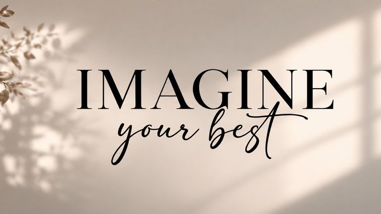 Imagine Your Best logo on a softly lit background with botanical shadows, representing unbiased aesthetic guidance and informed confidence.