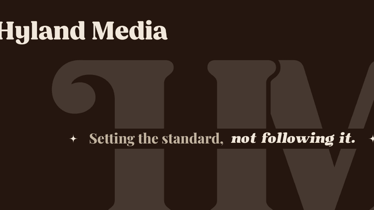 Hyland Media branding graphic with tagline: “Setting the standard, not following it.”