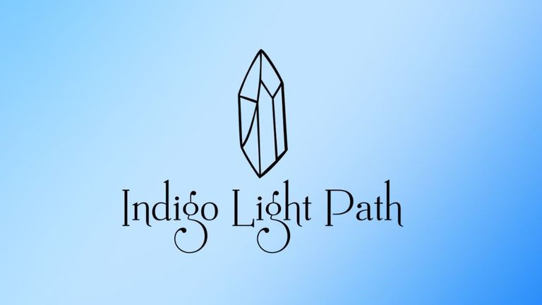 Indigo Light Path logo featuring a crystal icon on a blue gradient background.