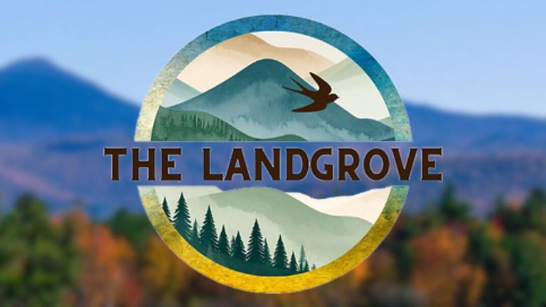 The Landgrove Inn logo with mountain landscape and bird illustration.
