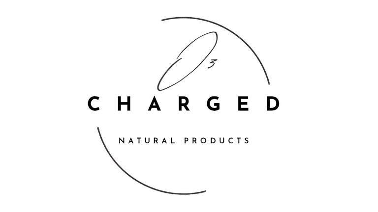 O3 Charged logo representing ozone-infused wellness products, highlighting natural skincare and therapeutic benefits through ozone technology and essential oils.