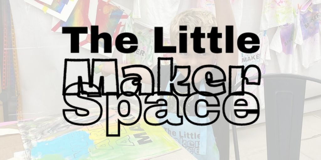 Child creating art at The Little Makerspace pop-up studio, promoting hands-on creativity and community connection.