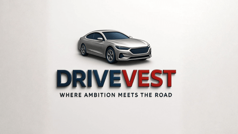 DriveVest logo with a silver car symbolizing ambition and financial growth through structured vehicle finance in Africa.