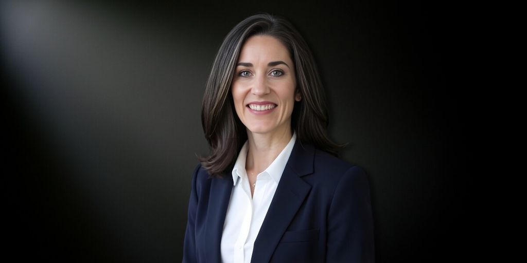 A smiling woman in a business suit, representing Dr. Dominique Taylor, a leader in hormone replacement therapy.