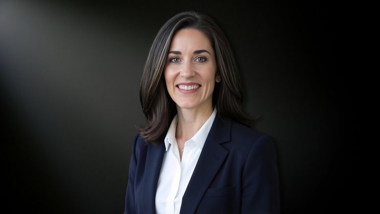 A smiling woman in a business suit, representing Dr. Dominique Taylor, a leader in hormone replacement therapy.
