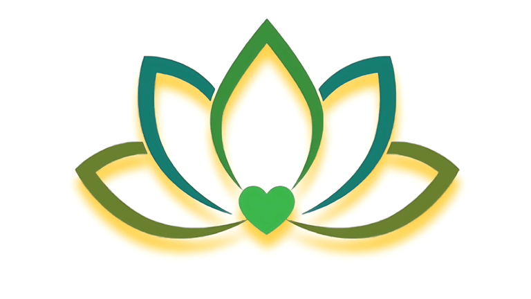 Manasvi Healing logo featuring a lotus design with a green heart, symbolizing emotional healing, empowerment, and personal transformation.