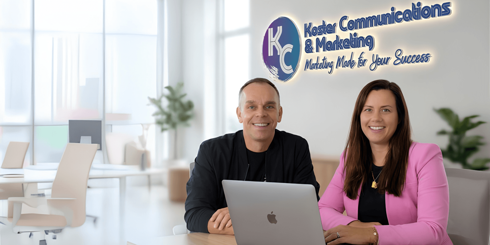 Eva Koester leading Koster Communications, showcasing SME growth strategy through clarity, AI insights, storytelling, brand alignment, and strategic marketing expertise.
