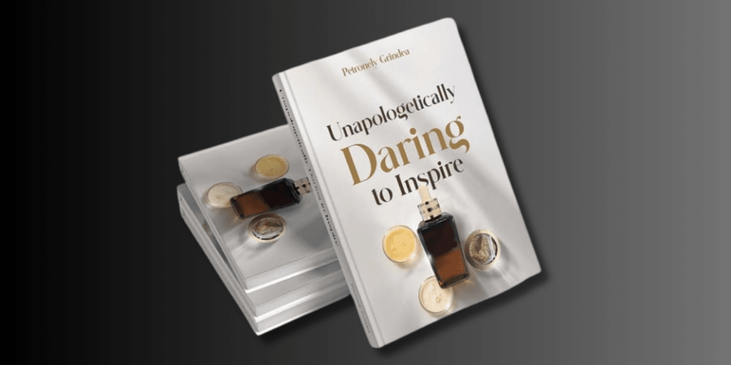 "Cover of Petronely Grindea’s memoir 'Unapologetically Daring to Inspire,' showcasing her journey of resilience, empowerment, and wellness leadership."