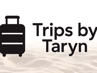 Trips by Taryn logo with a suitcase icon displayed over a sandy background.