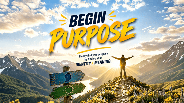 Begin Purpose offers a guided platform and companion book focused on identity, reflection, and intentional personal growth.