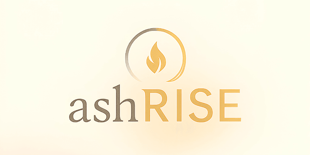 ashRISE logo representing a trauma healing and personal growth workshop.