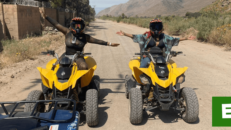Jesse Ryan Atkinson with a family on ATV tour in Ensenada, showcasing custom family adventures through Ensenada Excursions and Tours