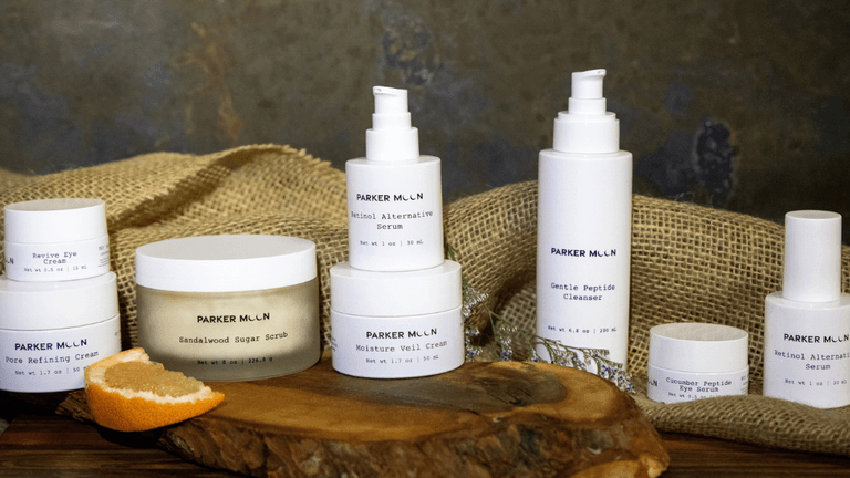 Parker Moon skincare products, designed for sensitive skin, highlight the brand's luxurious, gentle, and effective approach to beauty.