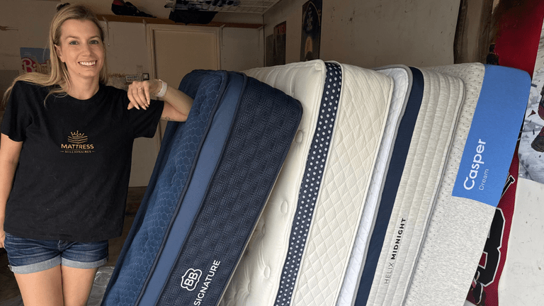 Mattress Millionaires co-founders conducting real world mattress testing to reduce confusion, improve sleep decisions, and lower customer return rates visually.