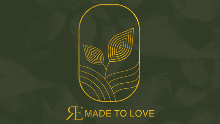 "R&E – Made To Love logo, symbolizing the brand's commitment to conscious luxury, sustainability, and personalized artistic creations."
