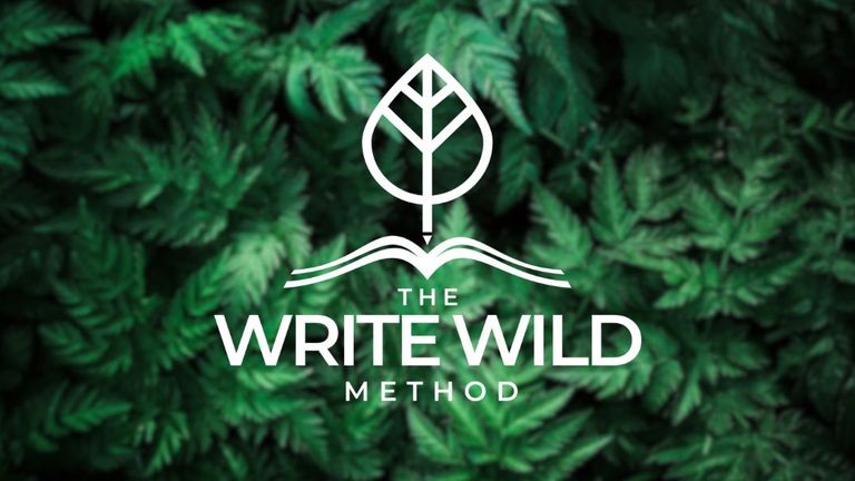 "Logo of The Write Wild Method with a leafy background symbolizing growth and creativity in writing."
