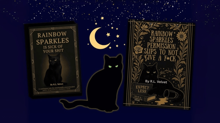 Rainbow Sparkles Is Sick of Your Sh!t and Rainbow Sparkles' Permission Slips to Not Give a F*ck by R.L. Velvet, playful books on managing expectations and emotional overextension.
