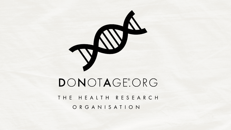 DNA logo with text “DoNotAge.org – The Health Research Organisation” on white background.