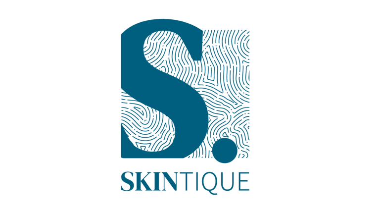 "Skintique logo with a stylized 'S' and geometric pattern, representing premium skincare solutions and expert dermatological care."
