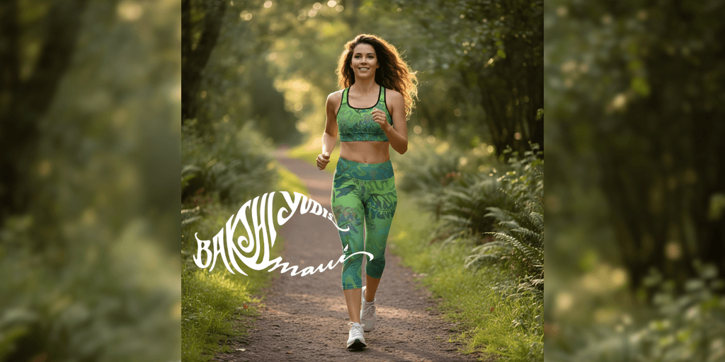 "Victoria Bakshi Yudis representing BYM Maui, showcasing vibrant activewear inspired by Maui’s landscapes, emphasizing confidence and self-expression."