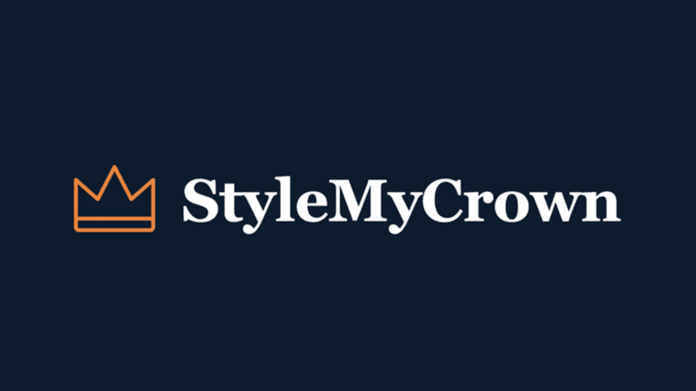 Logo of StyleMyCrown featuring a crown icon and stylish typography on a dark background