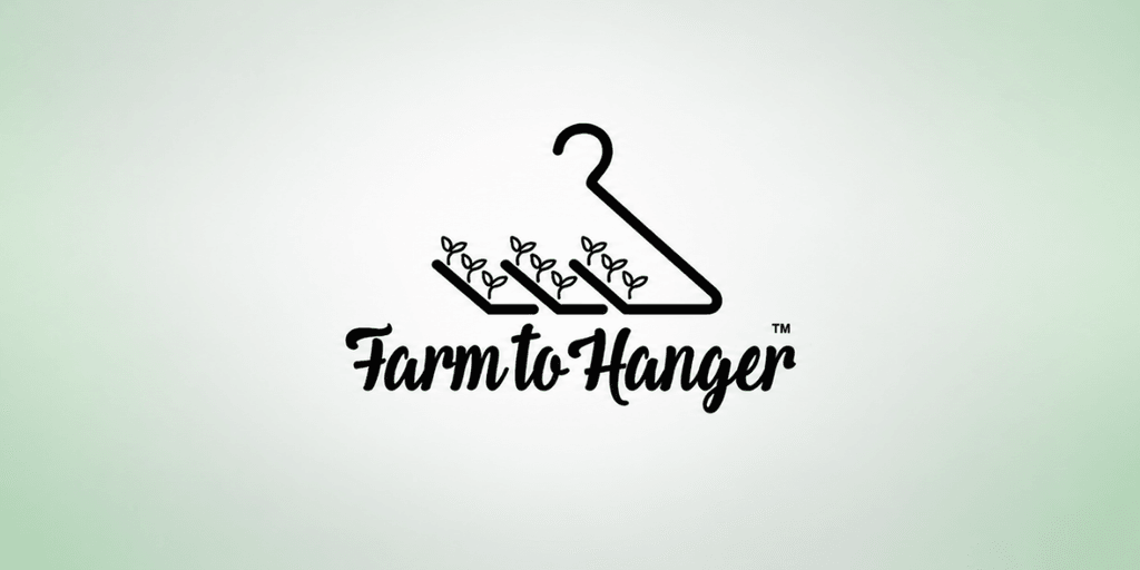 Logo featuring a hanger with plants, representing Farm to Hanger concept