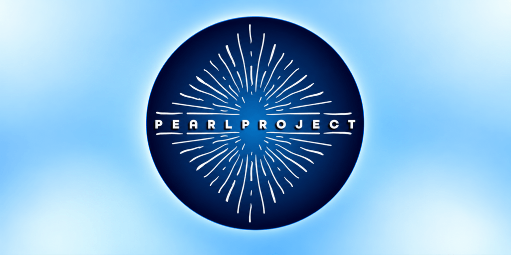 Logo of Pearl Project featuring radiating lines on a blue background