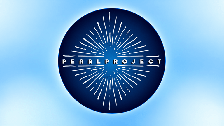 Logo of Pearl Project featuring radiating lines on a blue background