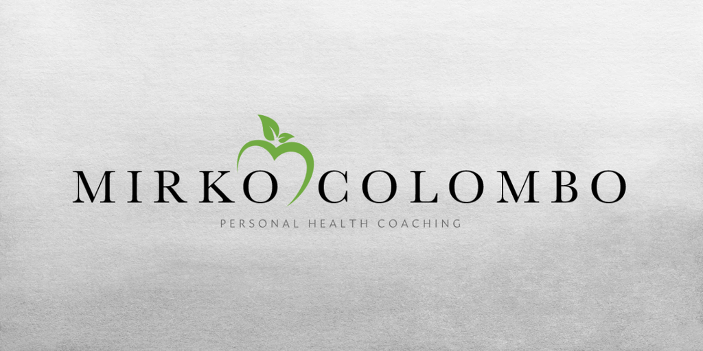 Logo for Mirko Colombo Personal Health Coaching featuring a green apple and text