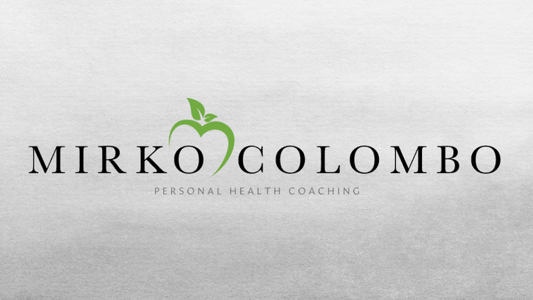 Logo for Mirko Colombo Personal Health Coaching featuring a green apple and text