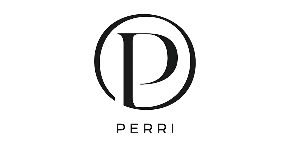 The image features the Perri Skin logo, a brand offering an 8-in-1 Anti-Aging Glow Serum for skincare.
