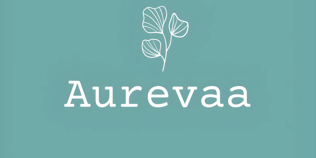 Aurevaa's elegant logo, featuring the brand name and botanical sketch, captures quiet luxury, timeless beauty, and heritage craftsmanship.