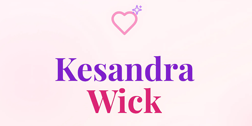 Kesandra Wick logo with heart icon, representing contemporary romance author and her storytelling brand.