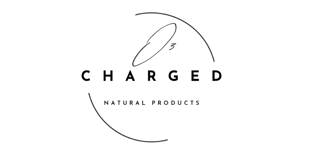 O3 Charged logo representing ozone-infused wellness products, highlighting natural skincare and therapeutic benefits through ozone technology and essential oils.